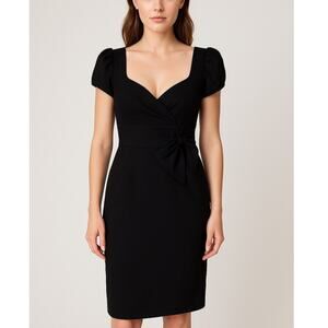 Nanette Lepore Black Pleated Bow Cocktail Dress LBD